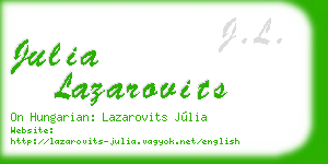 julia lazarovits business card